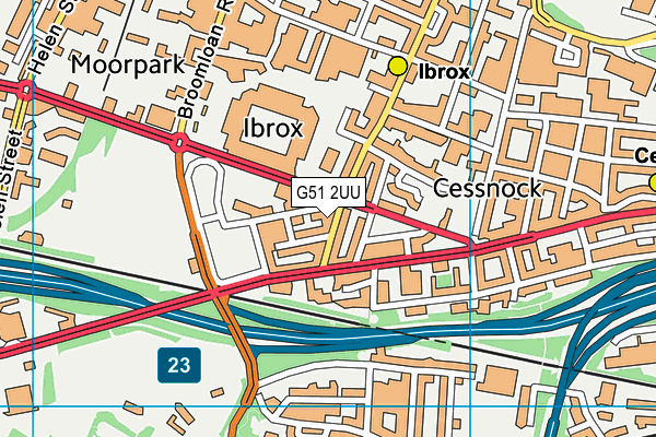 G51 2UU map - OS VectorMap District (Ordnance Survey)