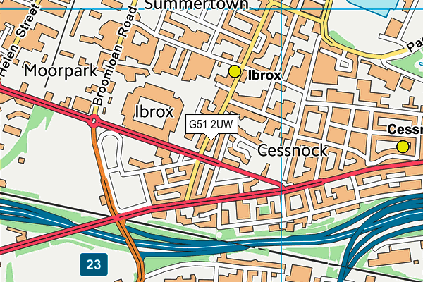 G51 2UW map - OS VectorMap District (Ordnance Survey)