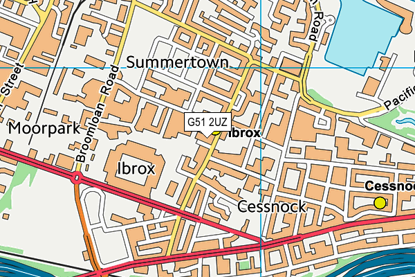 G51 2UZ map - OS VectorMap District (Ordnance Survey)