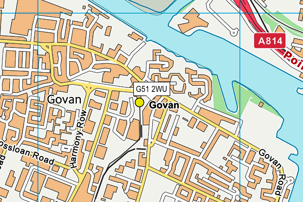 G51 2WU map - OS VectorMap District (Ordnance Survey)