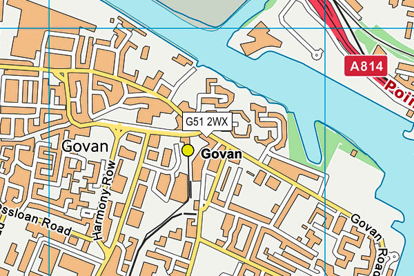 G51 2WX map - OS VectorMap District (Ordnance Survey)