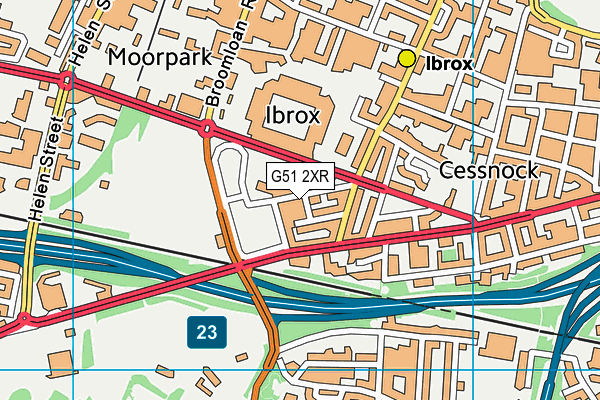 G51 2XR map - OS VectorMap District (Ordnance Survey)