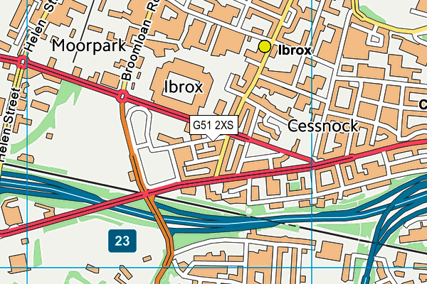 G51 2XS map - OS VectorMap District (Ordnance Survey)