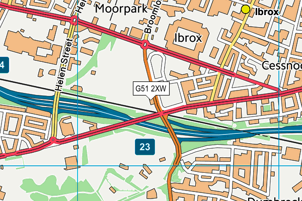 G51 2XW map - OS VectorMap District (Ordnance Survey)