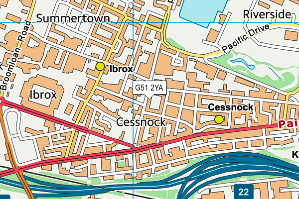 G51 2YA map - OS VectorMap District (Ordnance Survey)