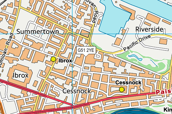 G51 2YE map - OS VectorMap District (Ordnance Survey)