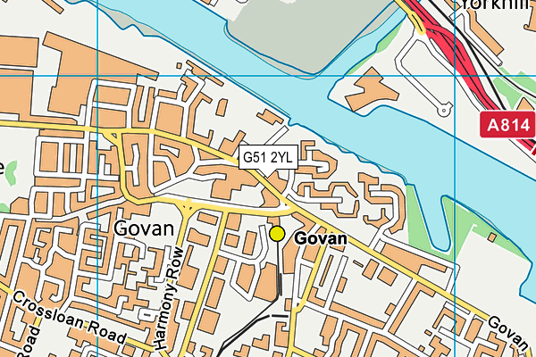 G51 2YL map - OS VectorMap District (Ordnance Survey)