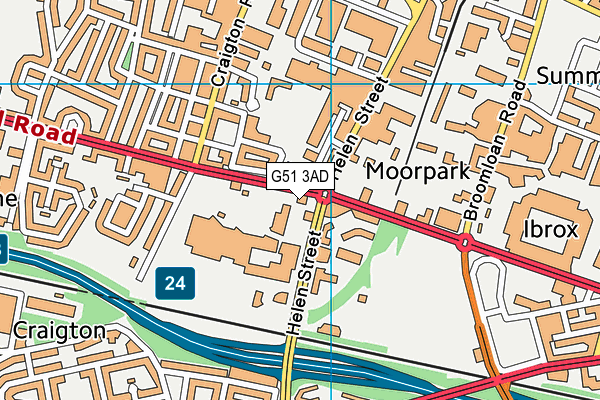 G51 3AD map - OS VectorMap District (Ordnance Survey)