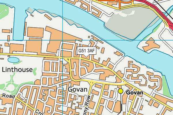 G51 3AF map - OS VectorMap District (Ordnance Survey)