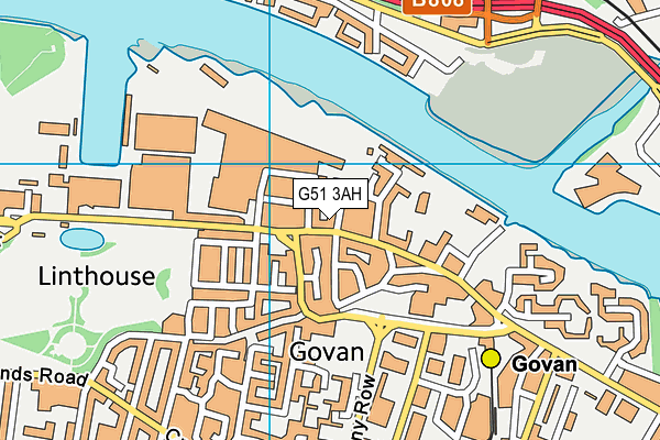 G51 3AH map - OS VectorMap District (Ordnance Survey)