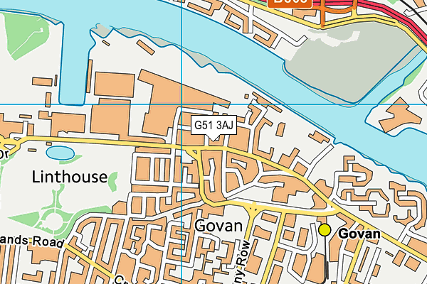 G51 3AJ map - OS VectorMap District (Ordnance Survey)