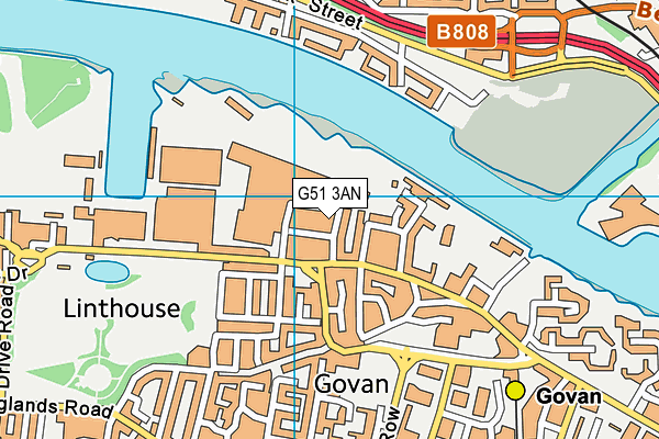 G51 3AN map - OS VectorMap District (Ordnance Survey)