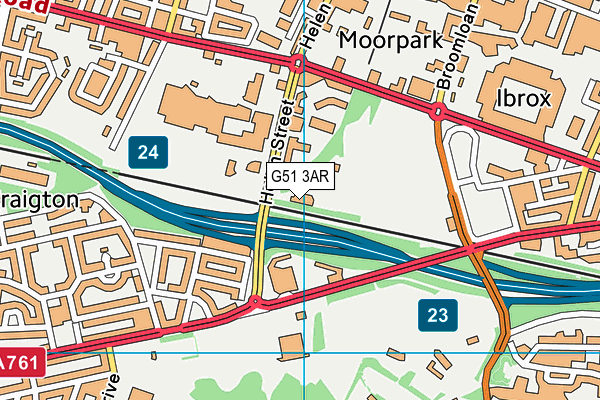 G51 3AR map - OS VectorMap District (Ordnance Survey)