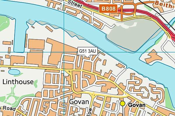 G51 3AU map - OS VectorMap District (Ordnance Survey)