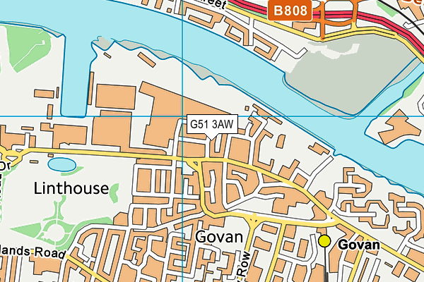 G51 3AW map - OS VectorMap District (Ordnance Survey)