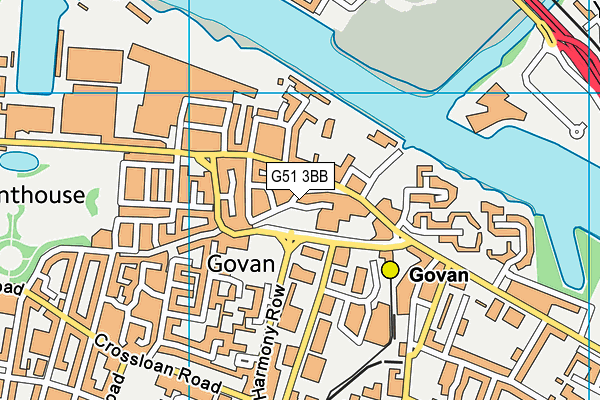 G51 3BB map - OS VectorMap District (Ordnance Survey)