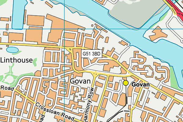 G51 3BD map - OS VectorMap District (Ordnance Survey)