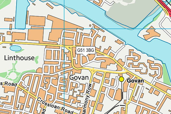 G51 3BG map - OS VectorMap District (Ordnance Survey)