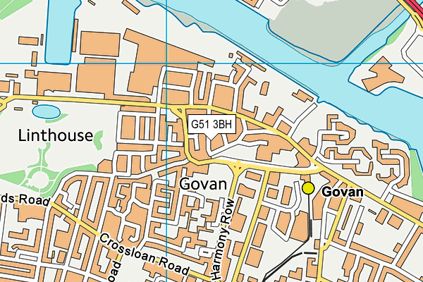 G51 3BH map - OS VectorMap District (Ordnance Survey)