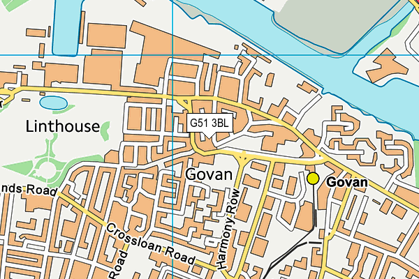 G51 3BL map - OS VectorMap District (Ordnance Survey)