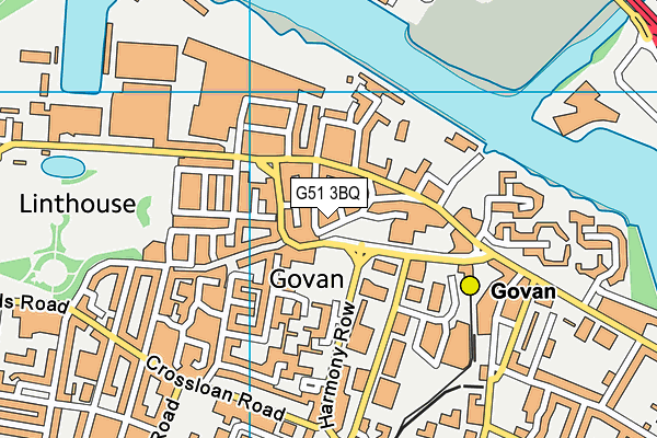 G51 3BQ map - OS VectorMap District (Ordnance Survey)