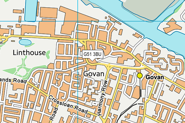 G51 3BU map - OS VectorMap District (Ordnance Survey)