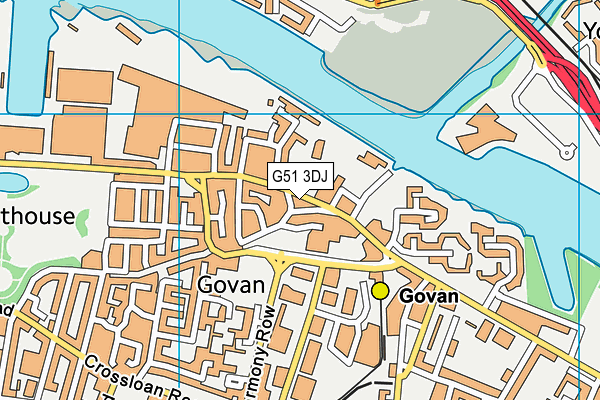 G51 3DJ map - OS VectorMap District (Ordnance Survey)