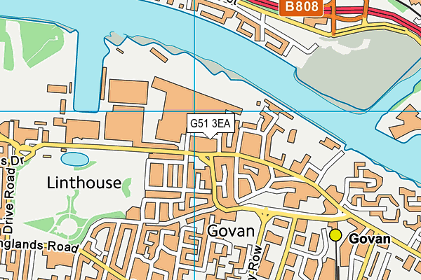 G51 3EA map - OS VectorMap District (Ordnance Survey)