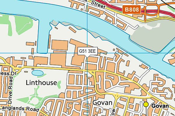 G51 3EE map - OS VectorMap District (Ordnance Survey)