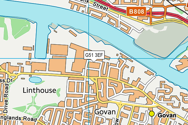 G51 3EF map - OS VectorMap District (Ordnance Survey)