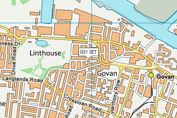 G51 3ET map - OS VectorMap District (Ordnance Survey)