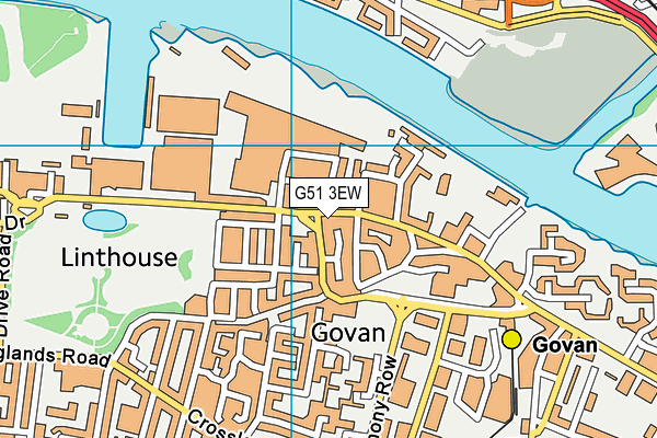 G51 3EW map - OS VectorMap District (Ordnance Survey)