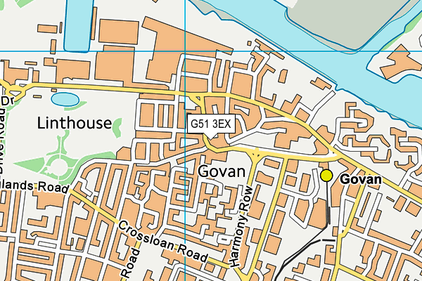 G51 3EX map - OS VectorMap District (Ordnance Survey)