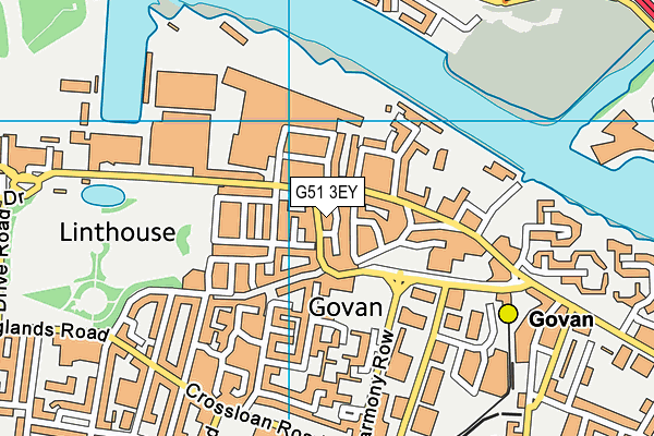 G51 3EY map - OS VectorMap District (Ordnance Survey)