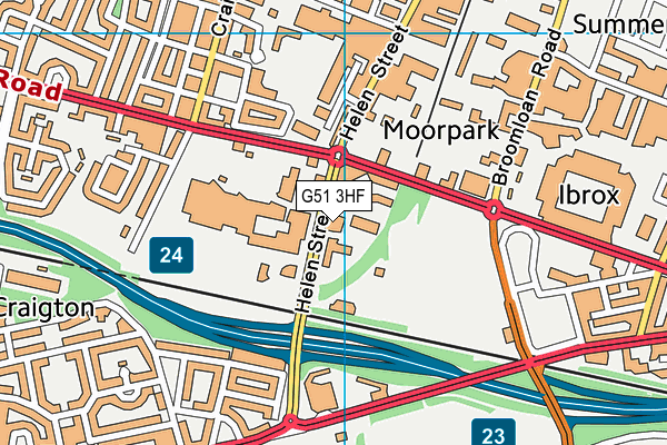 G51 3HF map - OS VectorMap District (Ordnance Survey)