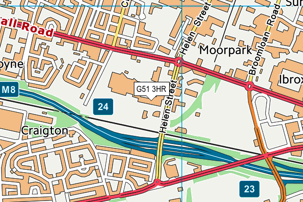 G51 3HR map - OS VectorMap District (Ordnance Survey)