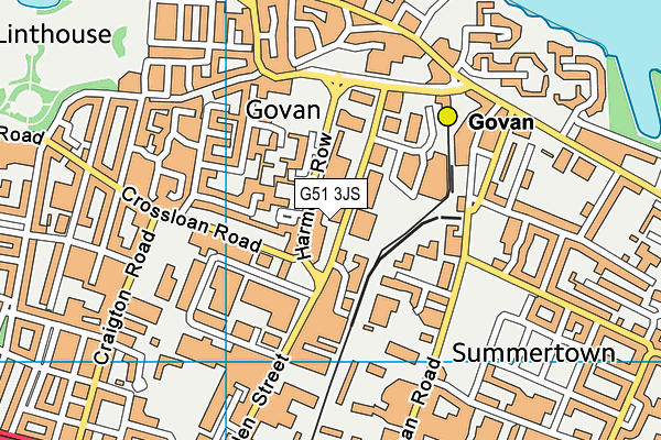 G51 3JS map - OS VectorMap District (Ordnance Survey)
