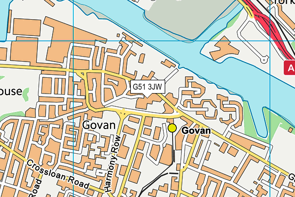 G51 3JW map - OS VectorMap District (Ordnance Survey)