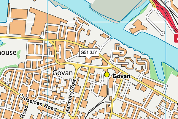G51 3JY map - OS VectorMap District (Ordnance Survey)