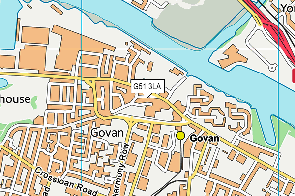 G51 3LA map - OS VectorMap District (Ordnance Survey)