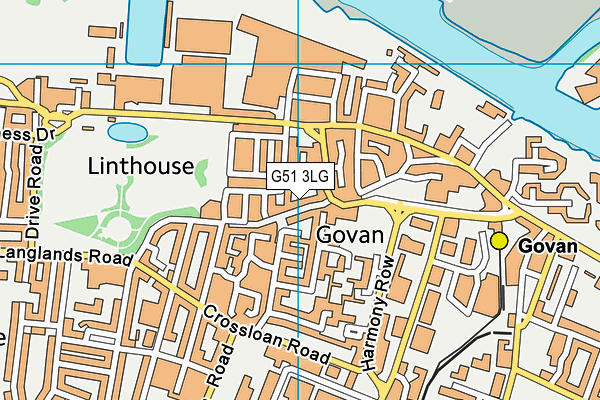 G51 3LG map - OS VectorMap District (Ordnance Survey)