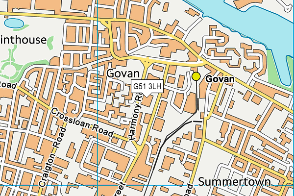 G51 3LH map - OS VectorMap District (Ordnance Survey)