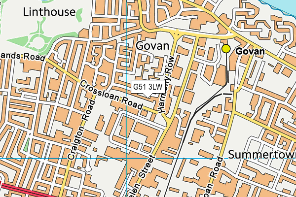 G51 3LW map - OS VectorMap District (Ordnance Survey)