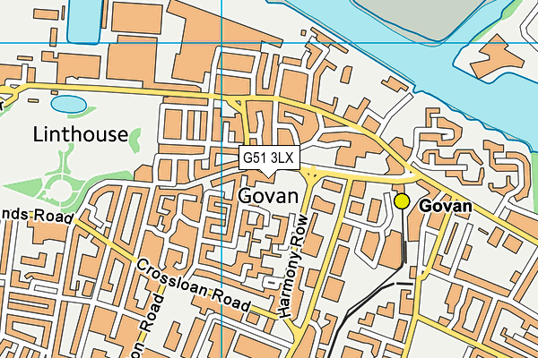 G51 3LX map - OS VectorMap District (Ordnance Survey)