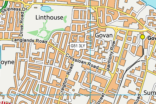 G51 3LY map - OS VectorMap District (Ordnance Survey)