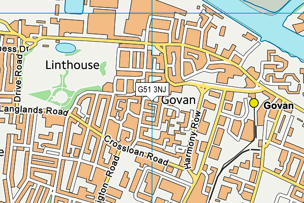 G51 3NJ map - OS VectorMap District (Ordnance Survey)