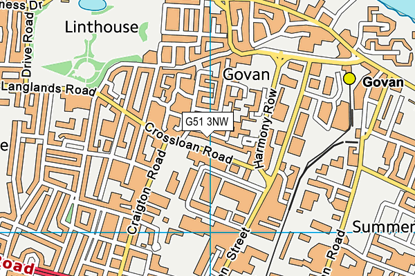 G51 3NW map - OS VectorMap District (Ordnance Survey)