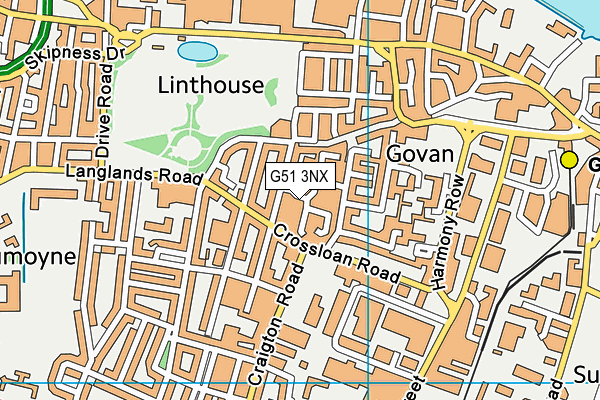 G51 3NX map - OS VectorMap District (Ordnance Survey)