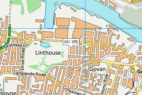 G51 3PB map - OS VectorMap District (Ordnance Survey)