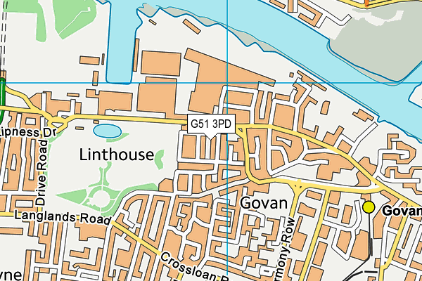 G51 3PD map - OS VectorMap District (Ordnance Survey)